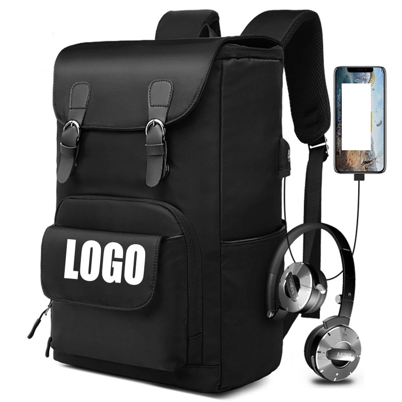 Custom Men's Sports Waterproof Laptop Bags with USB Port 18