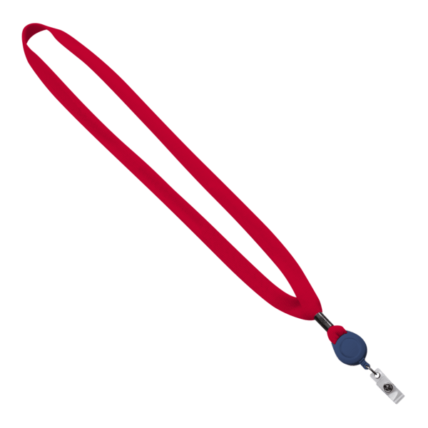 5/8" New Polyester "Shoelace" Lanyard with Retractable Badge Reel 28