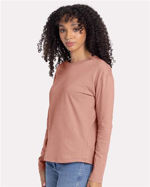 Women's Cotton Relaxed Long Sleeve T-Shirt - 3911 8