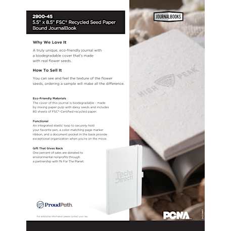 5.5" x 8.5" FSC® Recycled Seed Paper Bound Journal 46