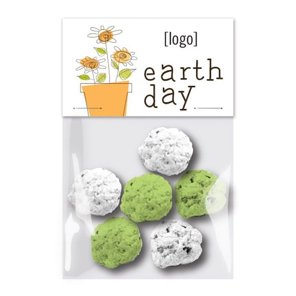 Earth Day Seed Paper Bomb, Cello 6 Pack