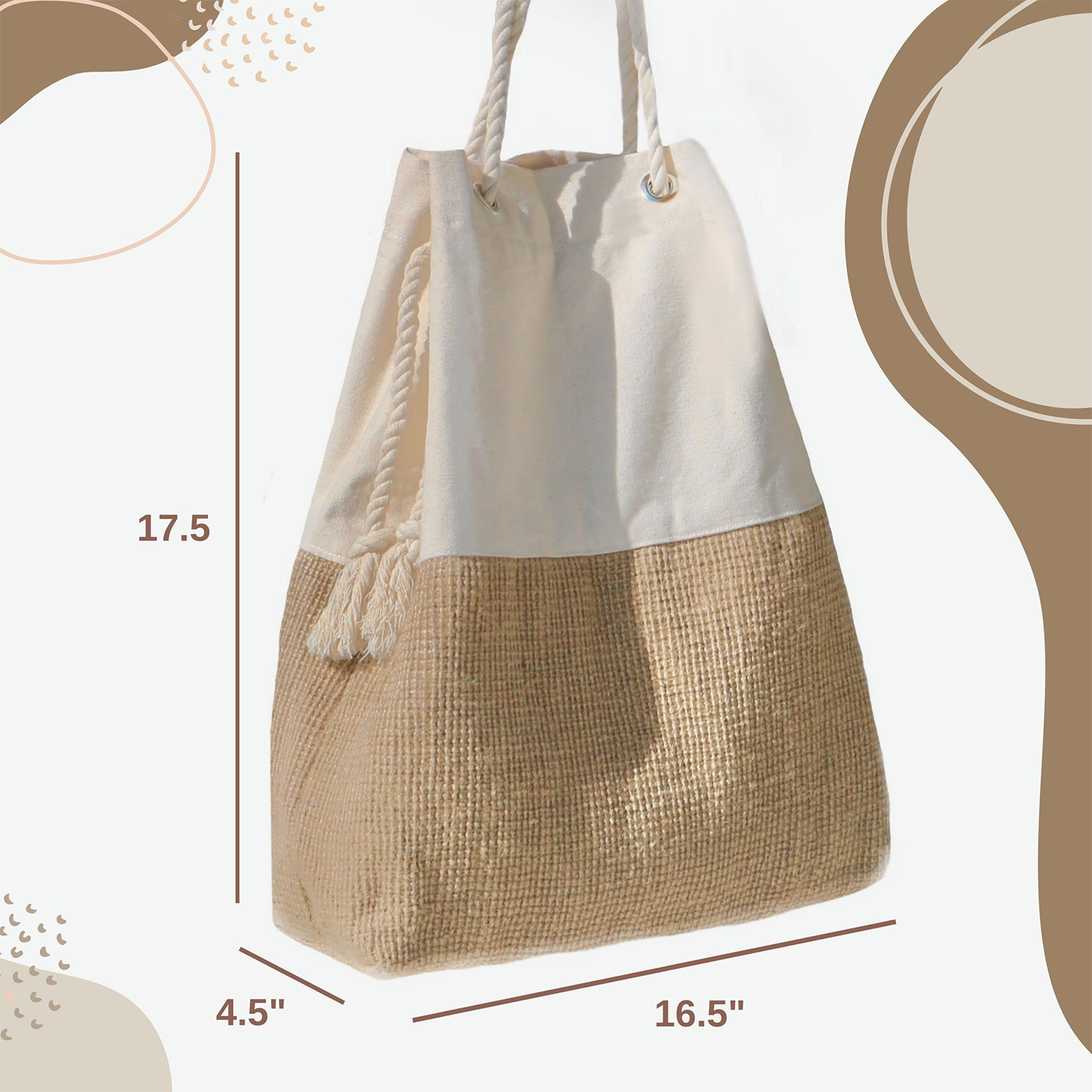 Canvas Large Beach Shoulder Bag, custom tote bag with logo imprint 4
