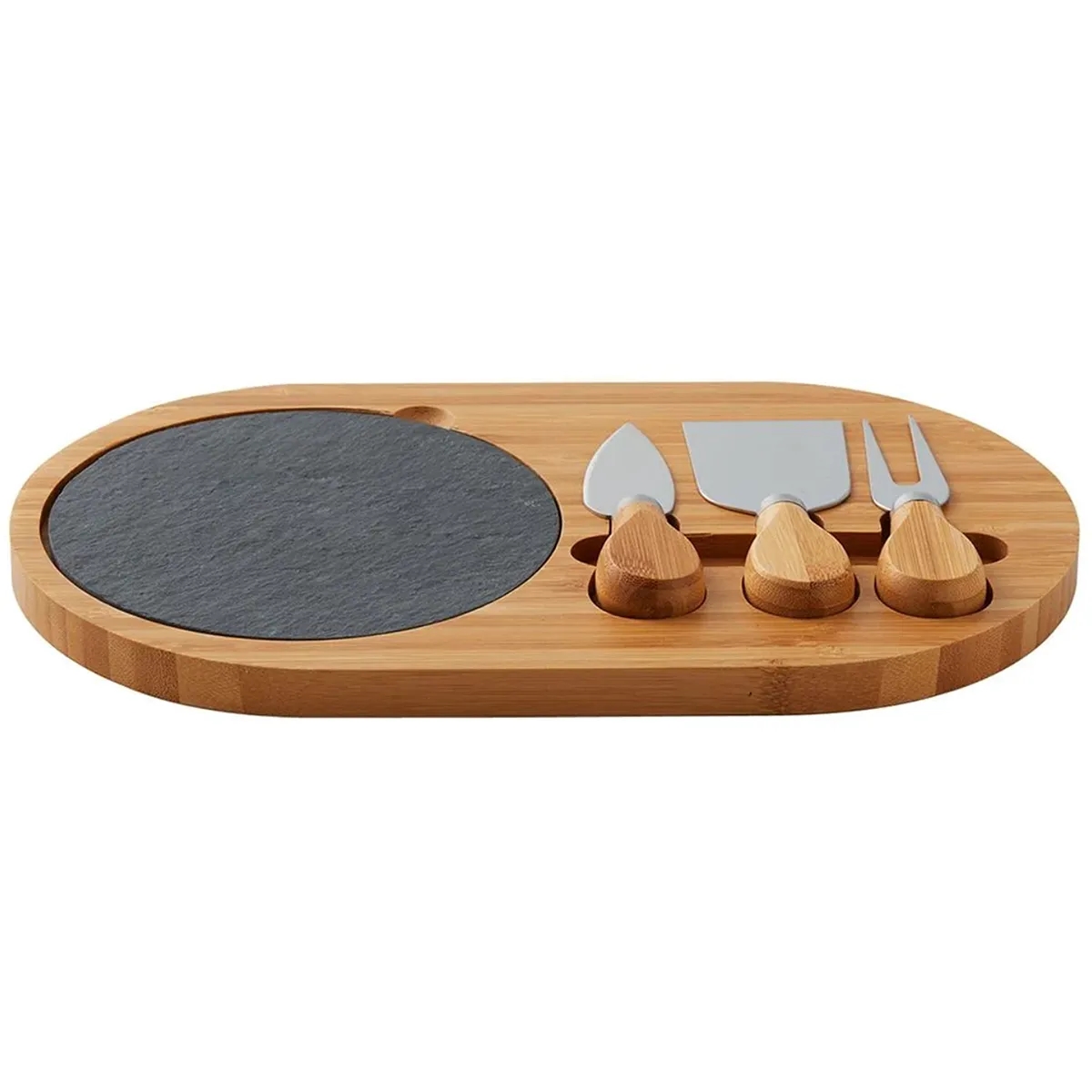 4-Piece Oval Slate Cheese Board Set 3