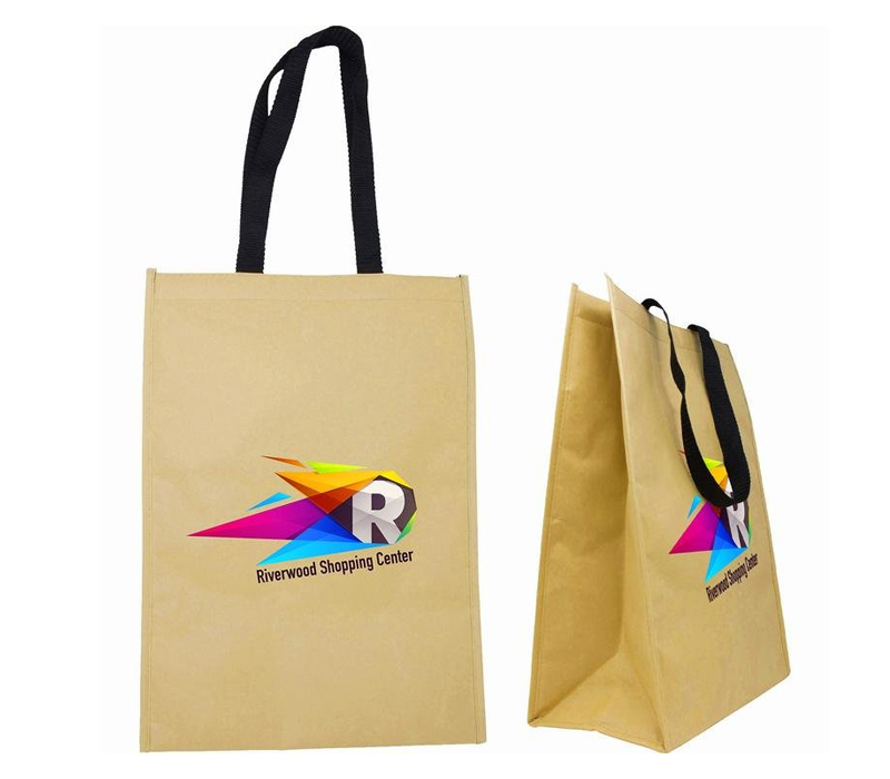 Brown Aluminum Foam Paper Bag with Webbed Handle 2