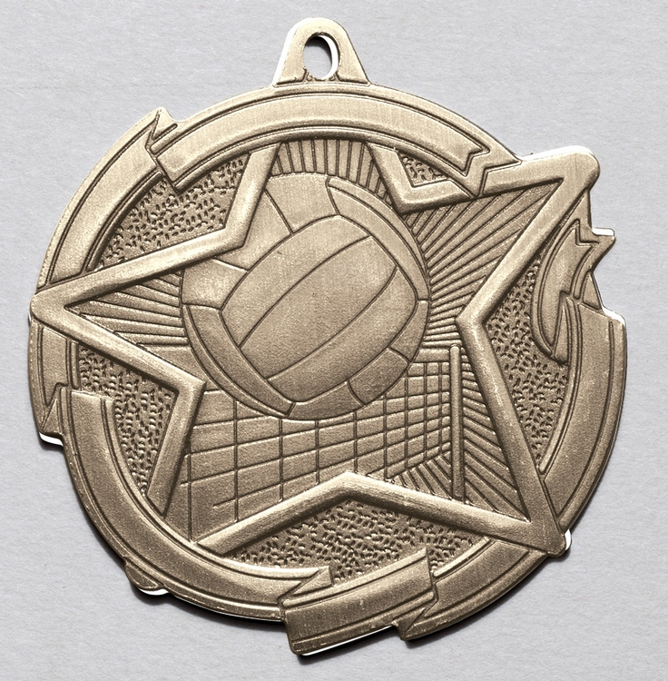 Volleyball Star Medal 2-3/8" 2