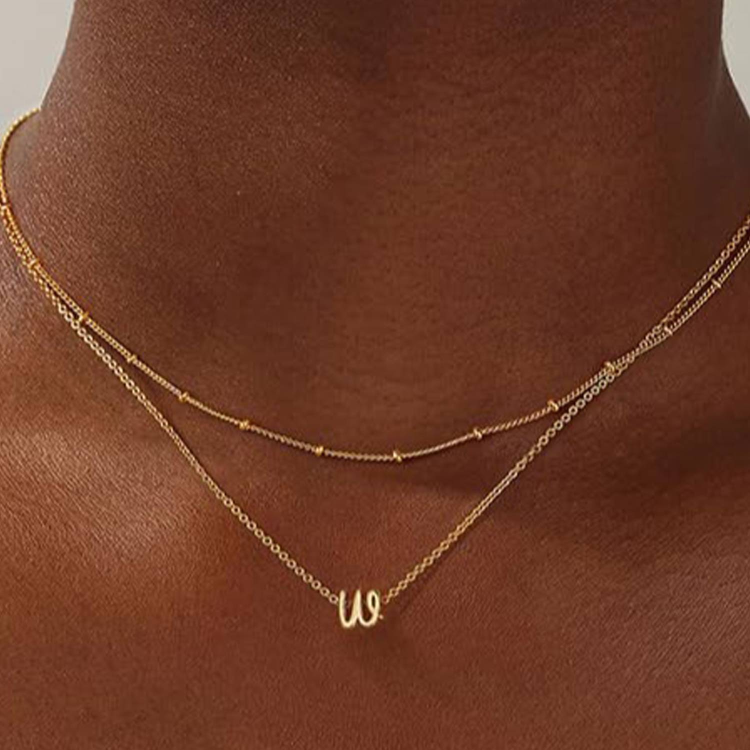 14K Gold Plated Letter A-Z Pendant Necklace Tiny Initial Nec 2