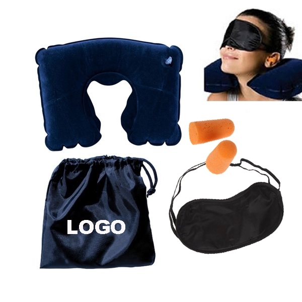 Travel Pillow Kit W/Ear Plugs & Eye Mask 5