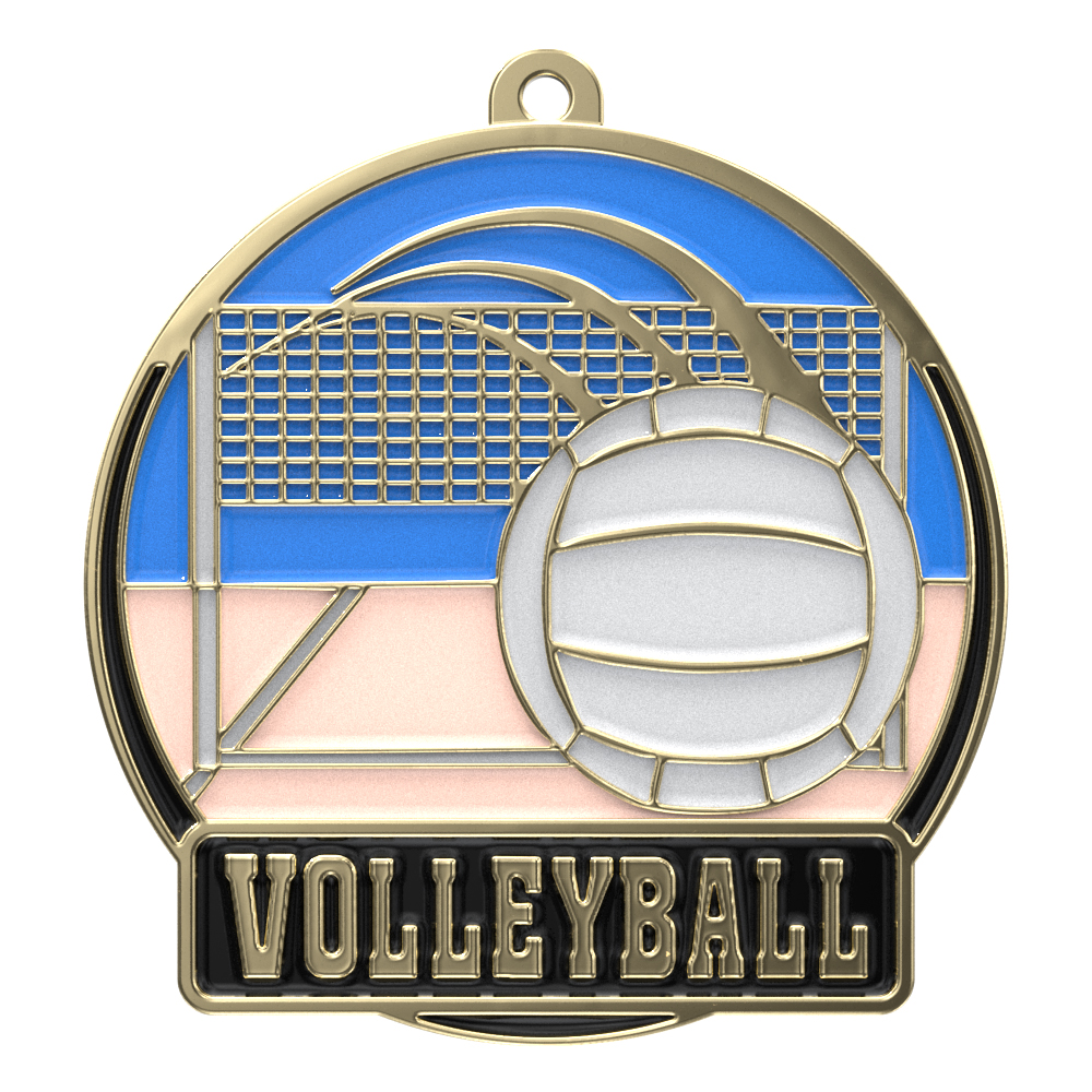 Volleyball High Tech Medallion (2")