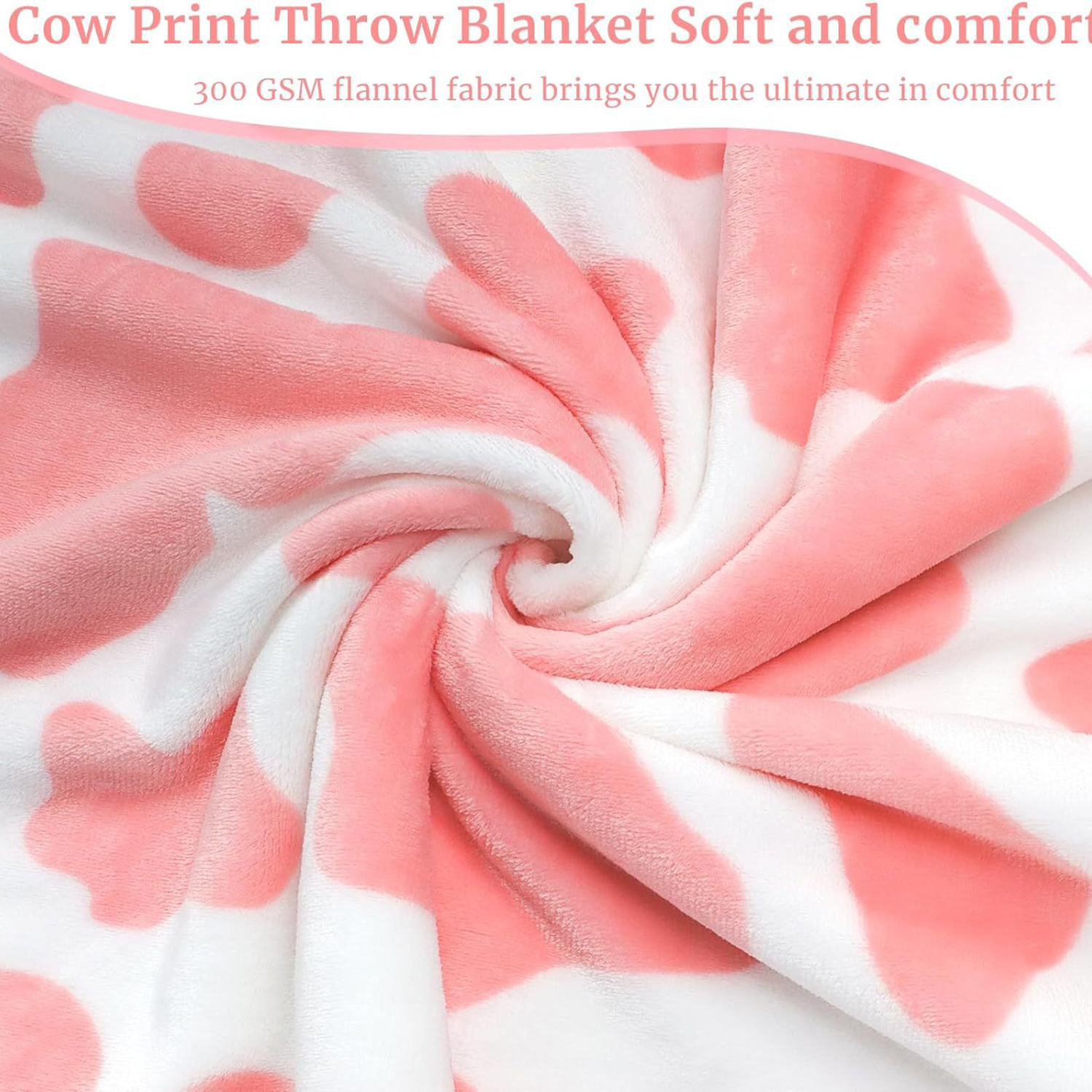 Fleece Cow Print Blanket for All Season 1