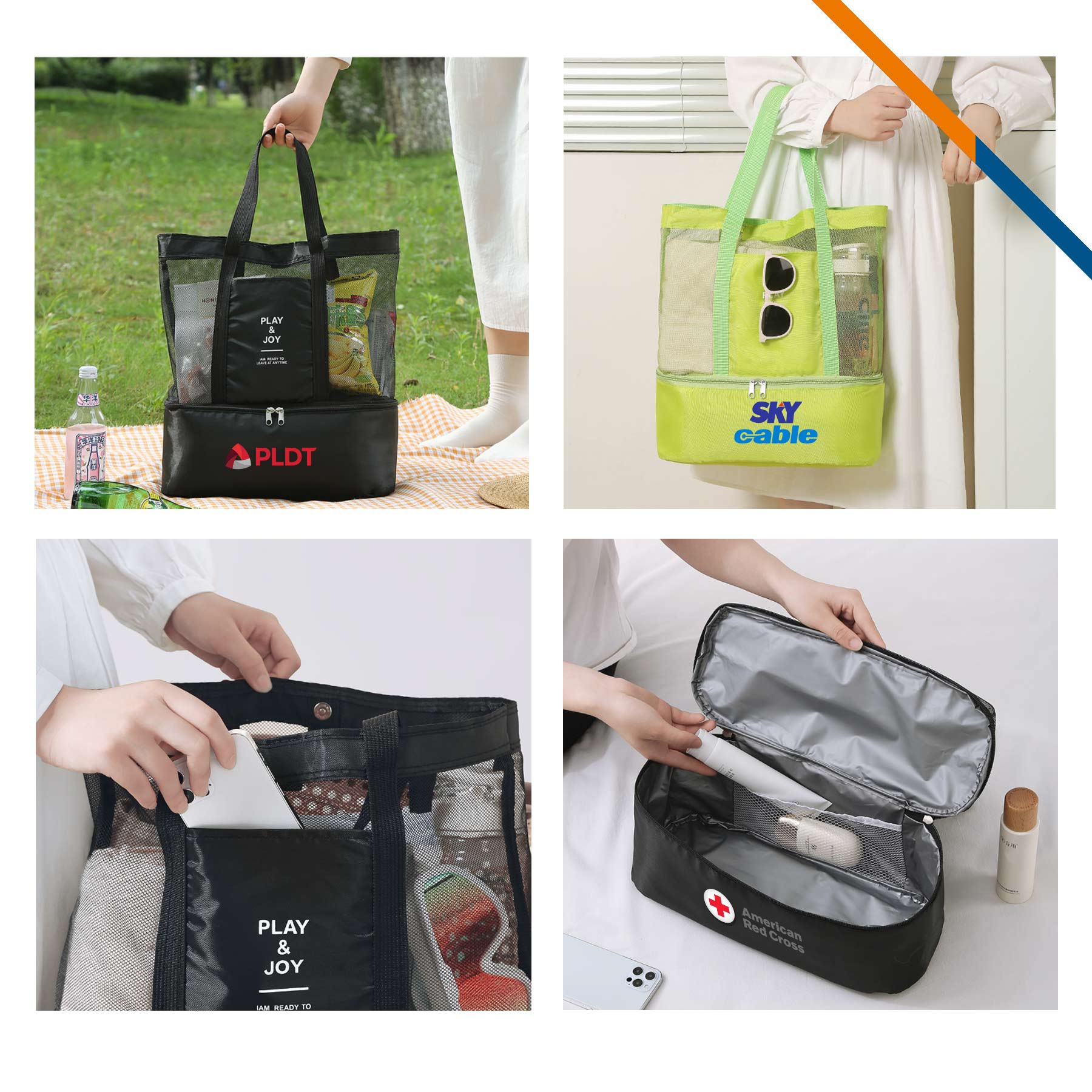 Naper 2in1 Mesh Beach Cooler Tote Bag 7