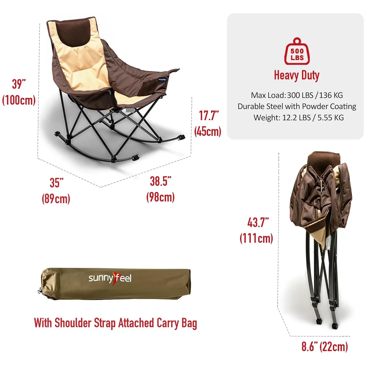 Oversized Folding Rocking Camping Chairs 4