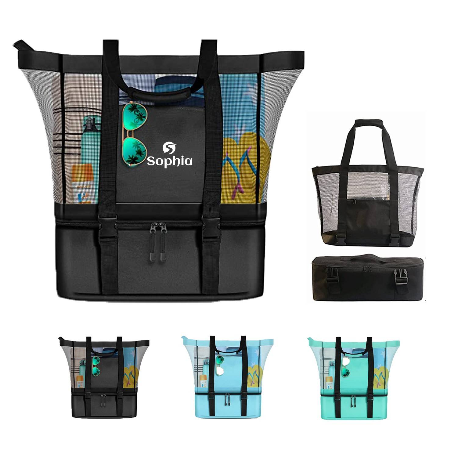 Detachable Mesh Beach Tote Bag 2