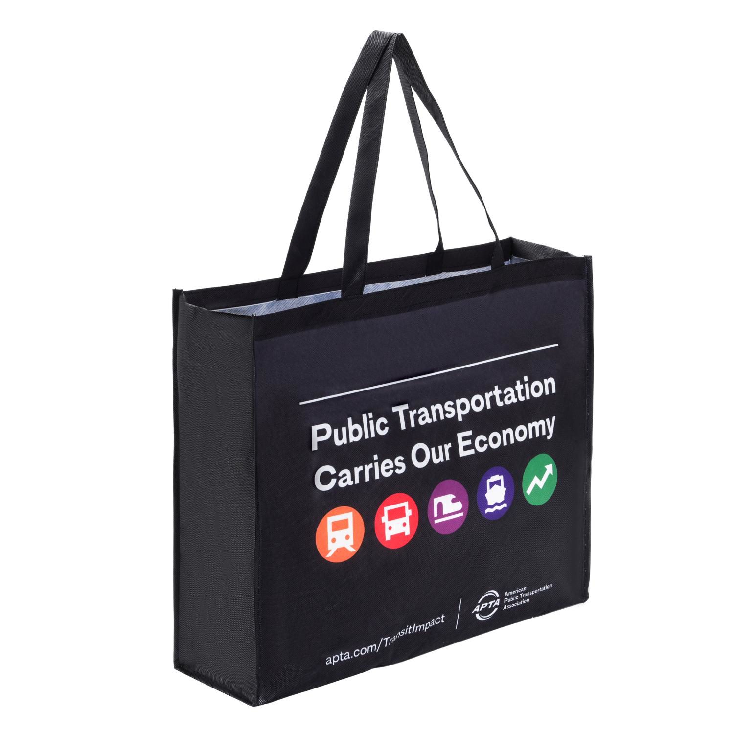 Rock'it 3-Day Sublimated PET Non-Woven Grocery Tote Bag w/ Gusset - 2 Sided (18" x 16" x 5") 1