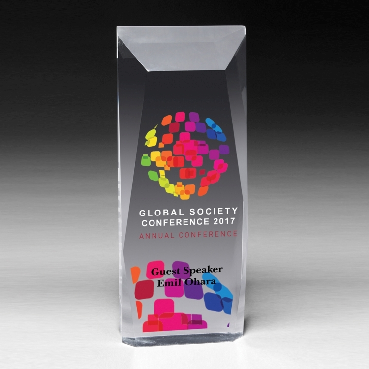 Faceted Obelisk Award - 9 3/4" 4-Color Process 7