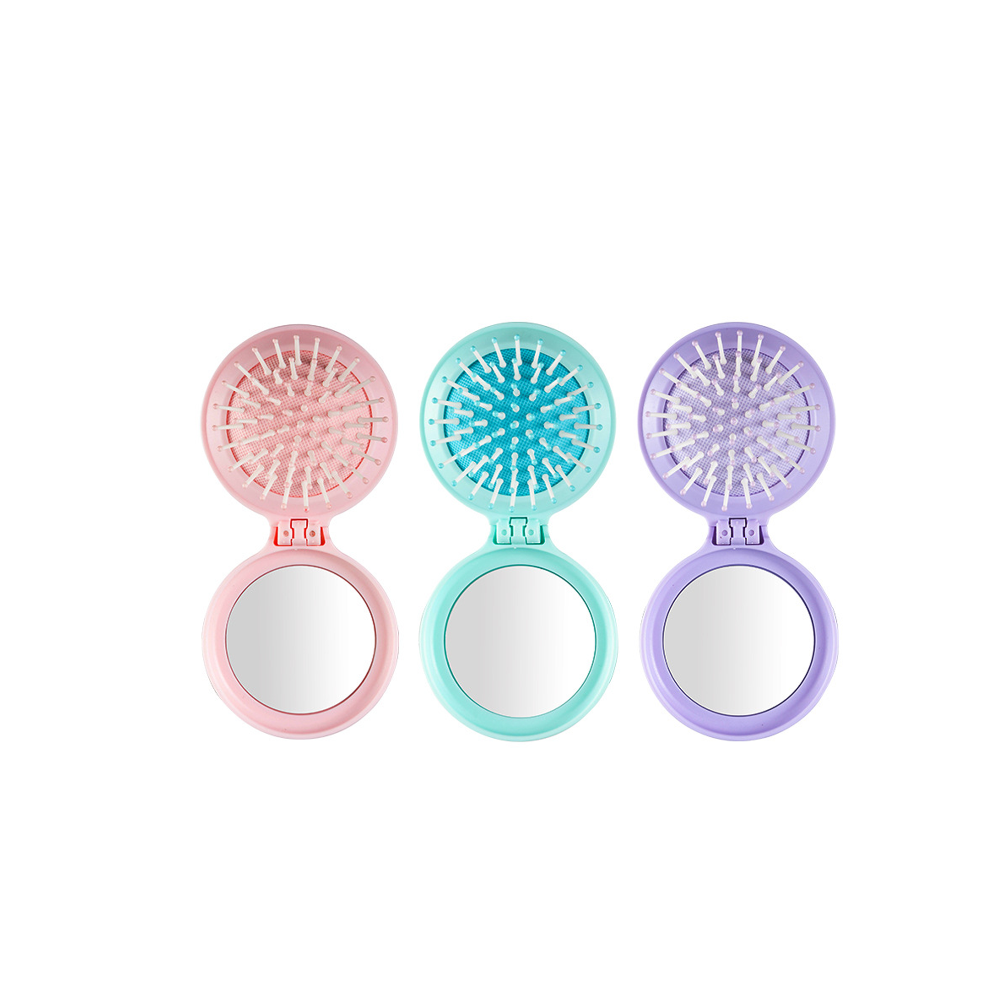 Folding Mini Makeup Mirror With Retractable Comb 2