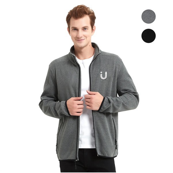 Men's Heathered Full Zip Fleece Sweater Jacket 320GSM 4
