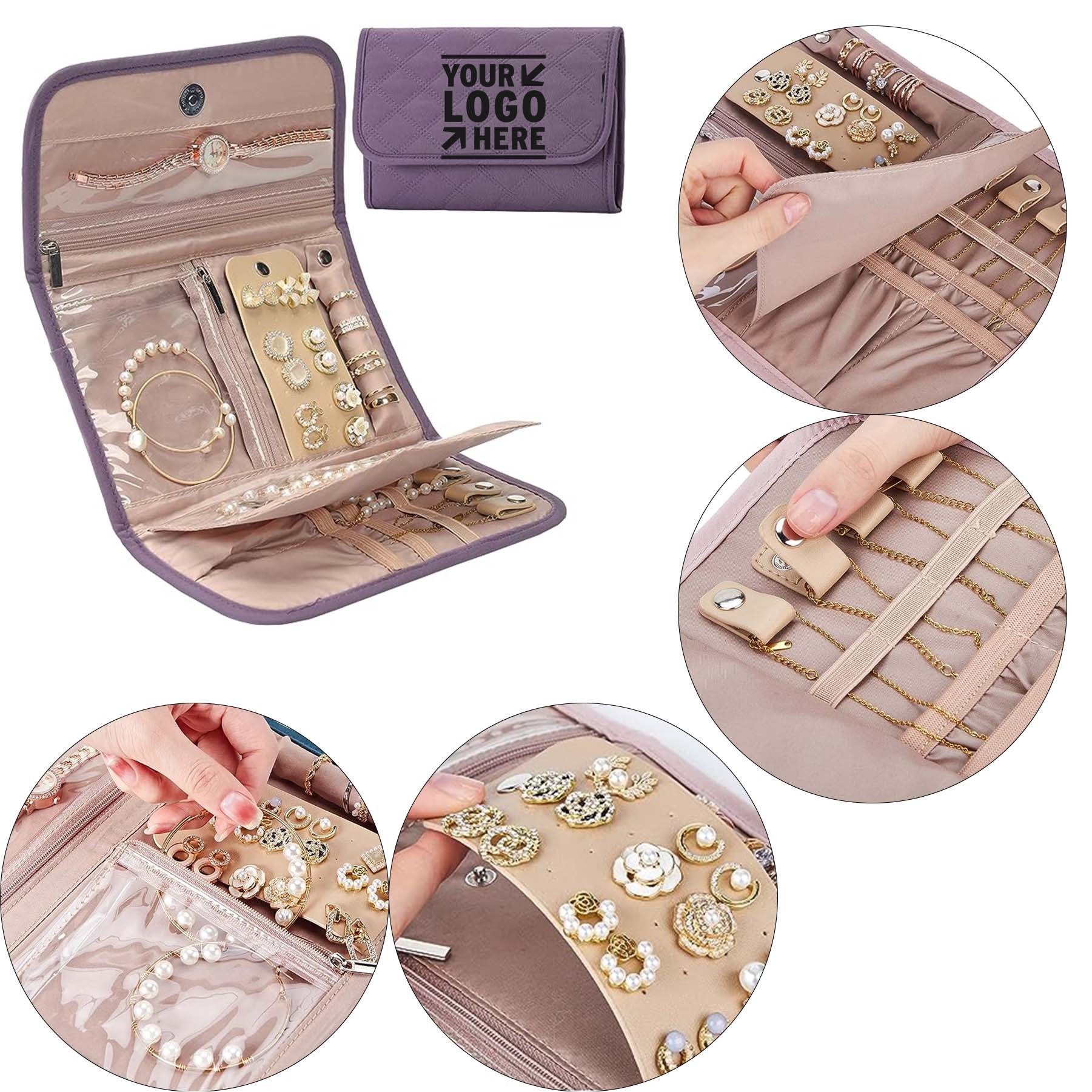 Earrings Foldable Jewelry Storage Roll Travel Organizer Case 2