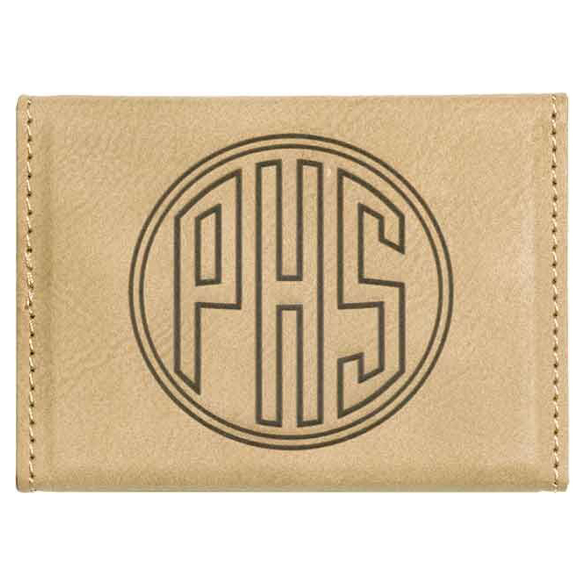 Light Brown Leatherette Business Card Holder