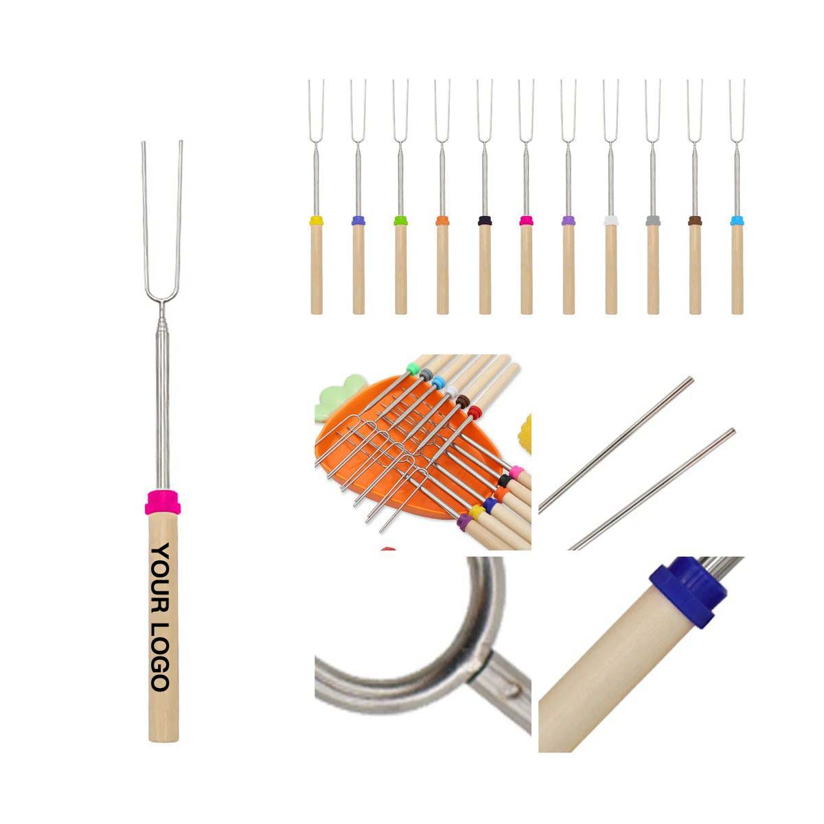 Portable BBQ Fork with Heat Resistant Wooden Grip 6