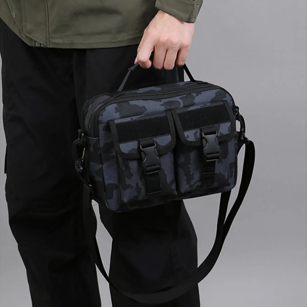 Durable Tactical Messenger Shoulder Bag W/ USB Charging Port 2