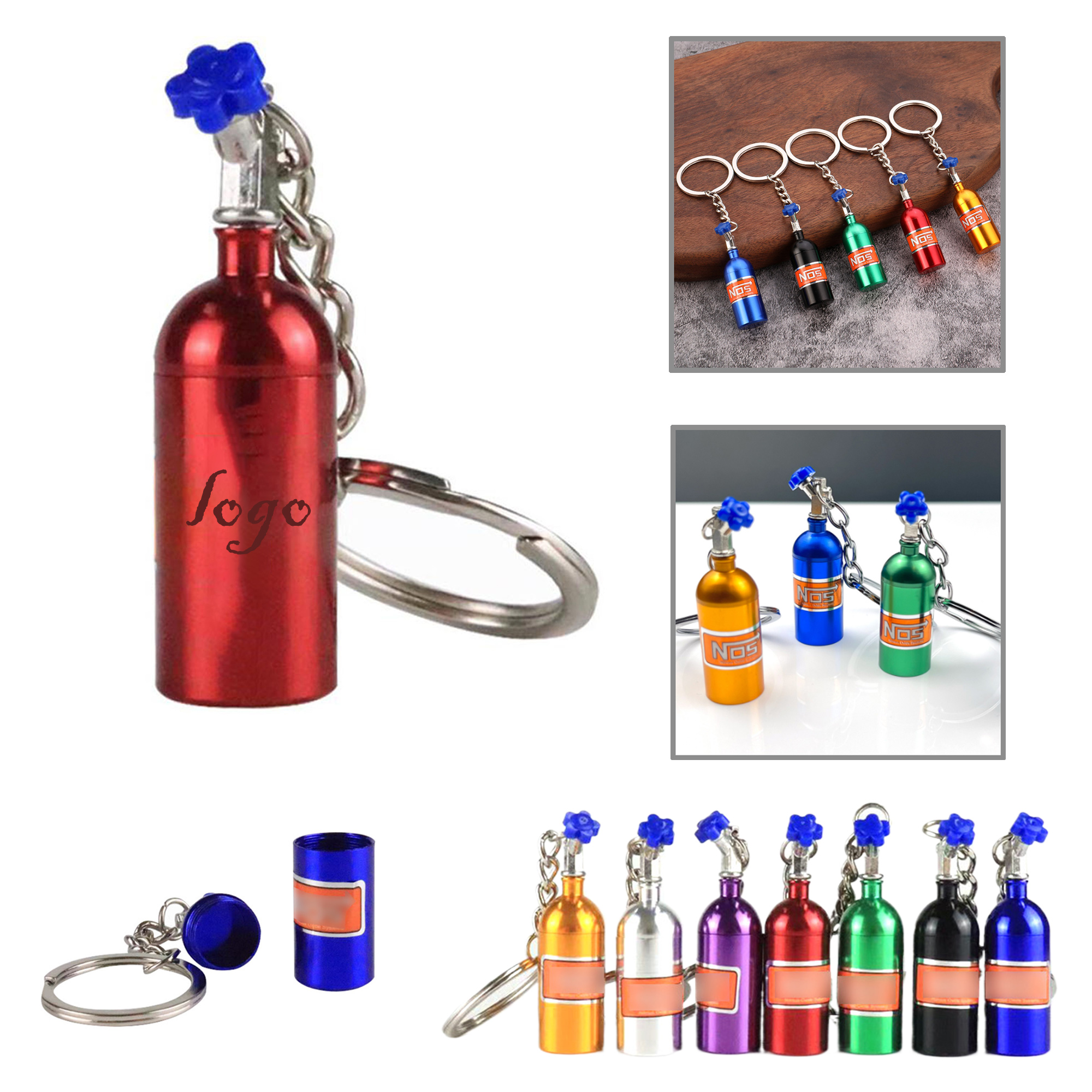 MOQ100 Compact Aluminum Pill Keychain Container 3