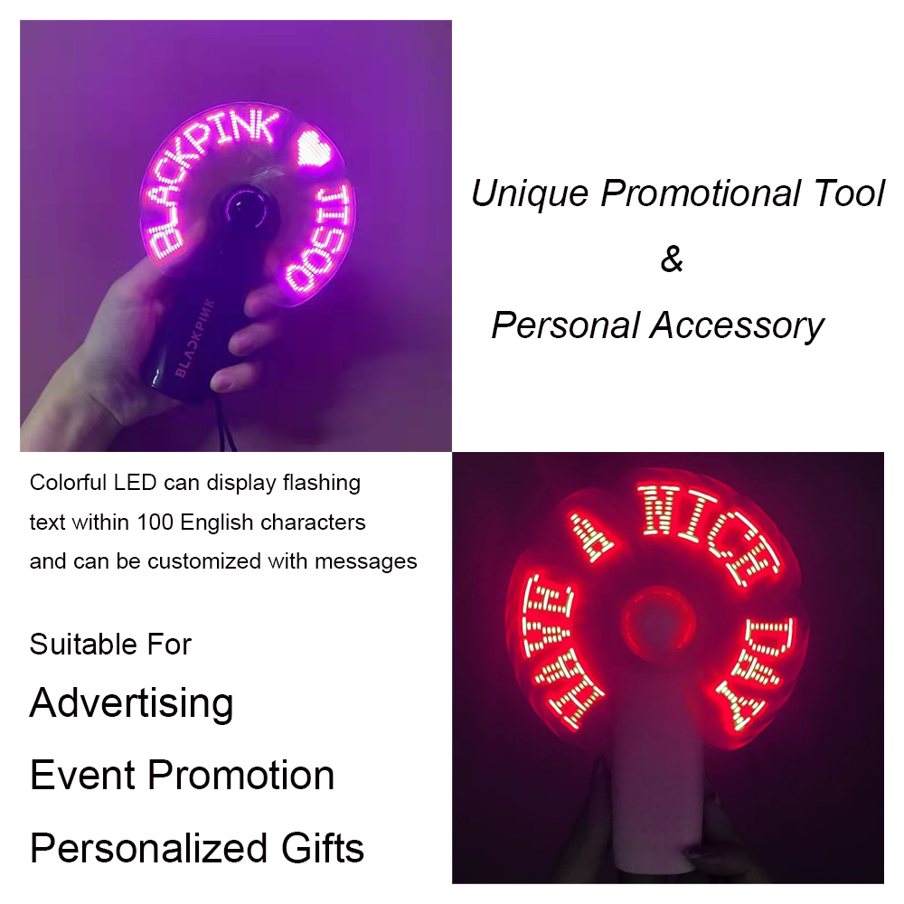Message Editable Mini Flash LED Fan 7