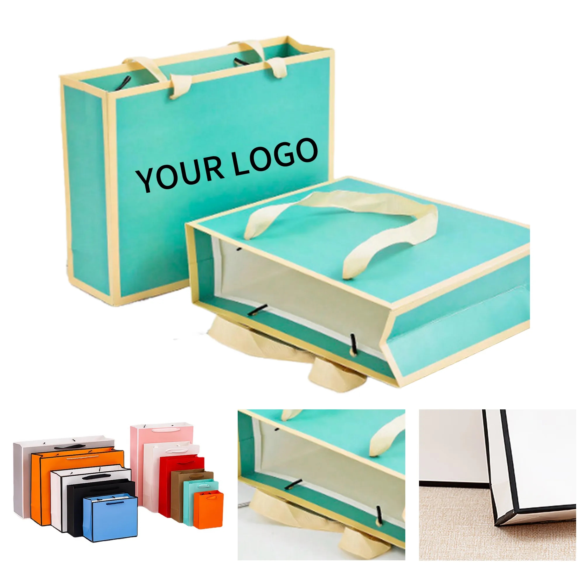Durable White Cardboard Gift Bag 1