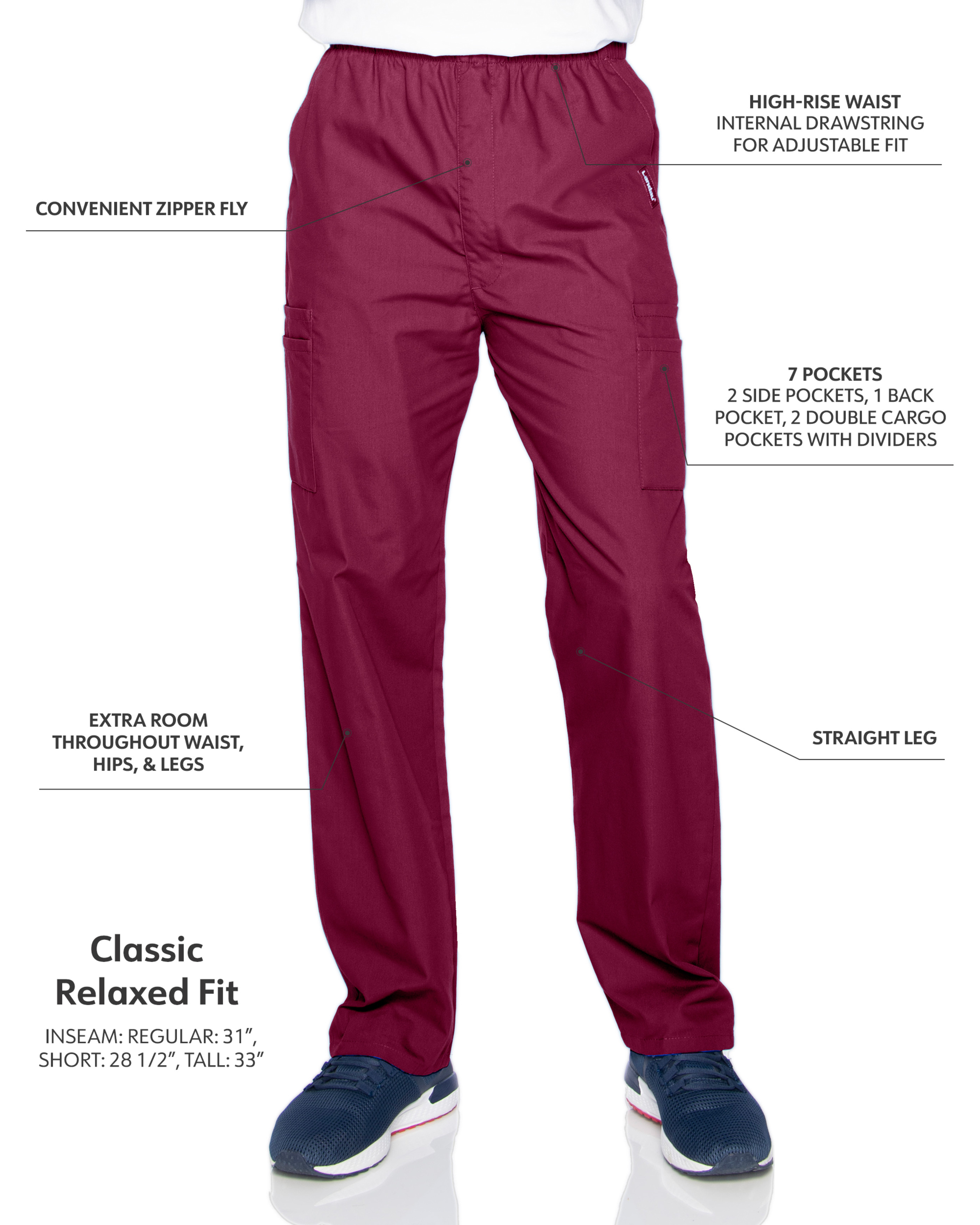 Landau - Essentials - Men's Seven-Pocket High-Rise Elastic Waist Cargo Pant 10
