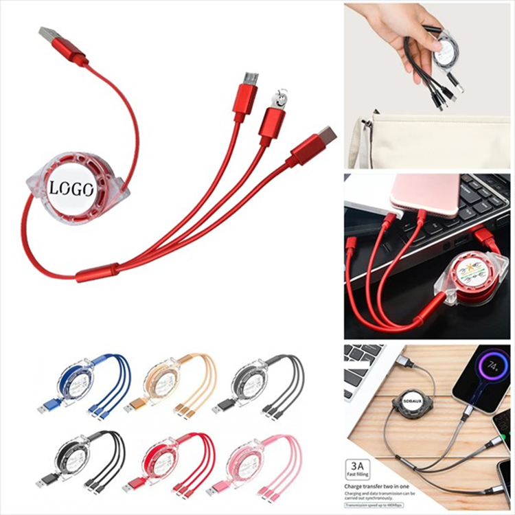 Multi 3 In 1 Retractable Fast Charging Cord 3