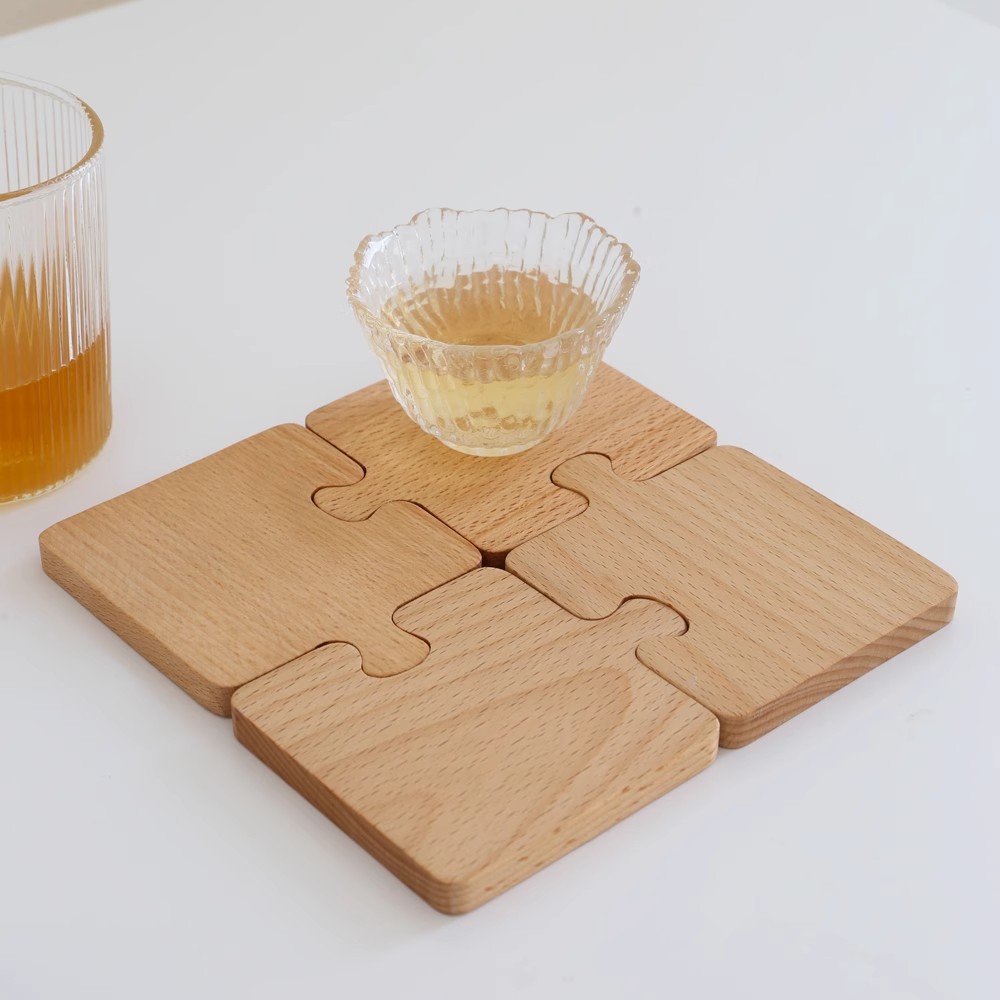 Puzzle Wooden Coaster Set 2