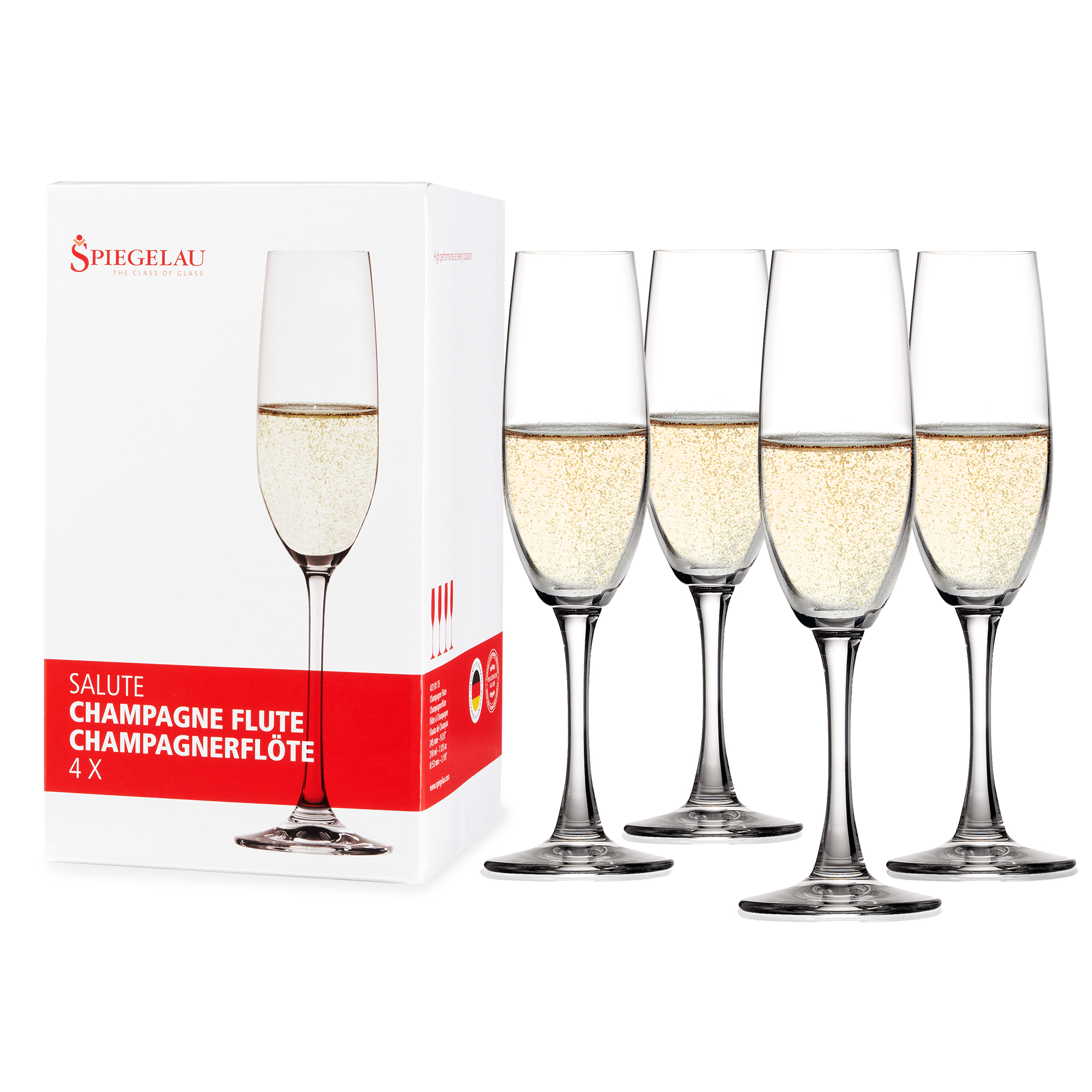 Spiegelau Salute 7.4 oz Champagne Flute, set of 4 7
