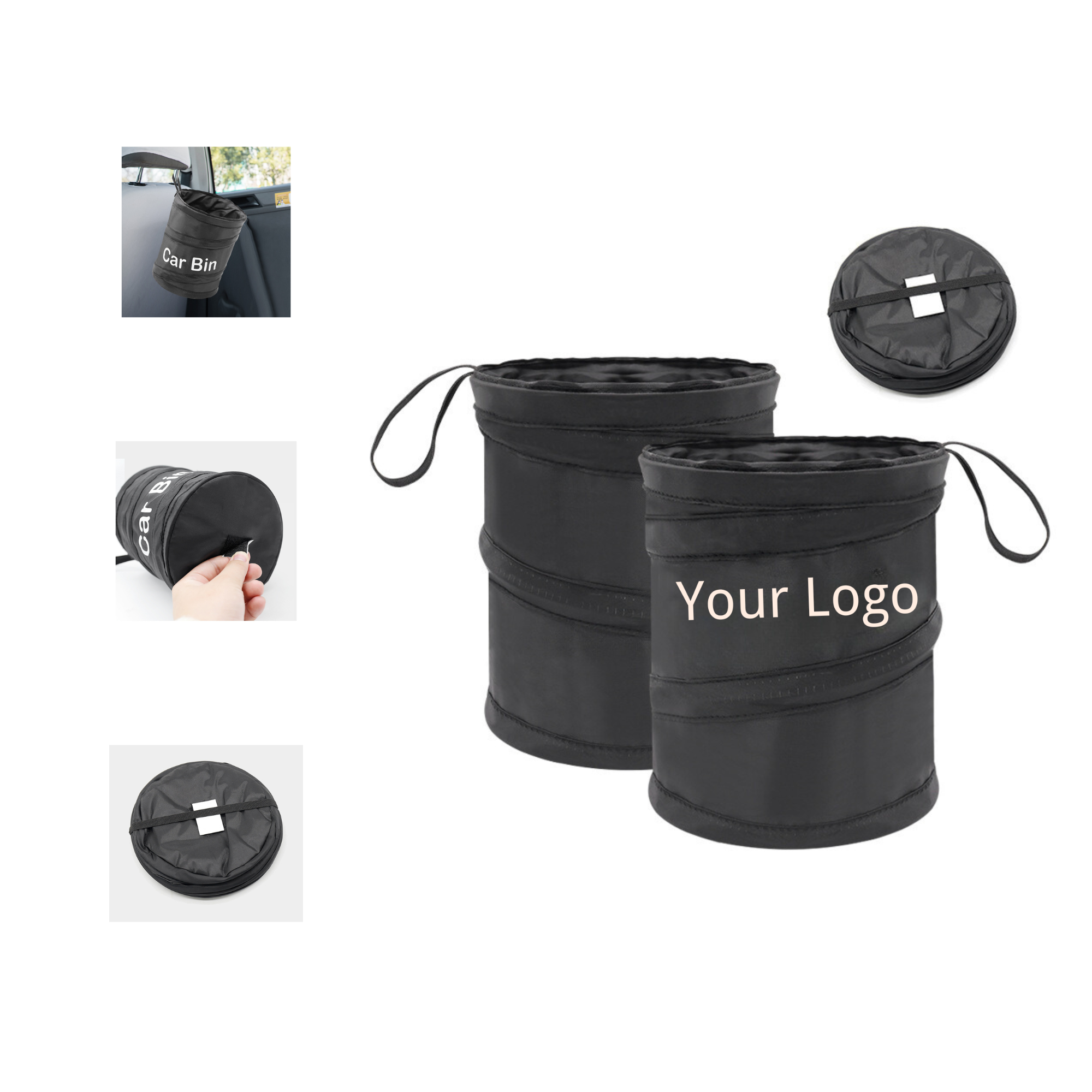 Compact Car Trash Can for Easy Clean-up 2