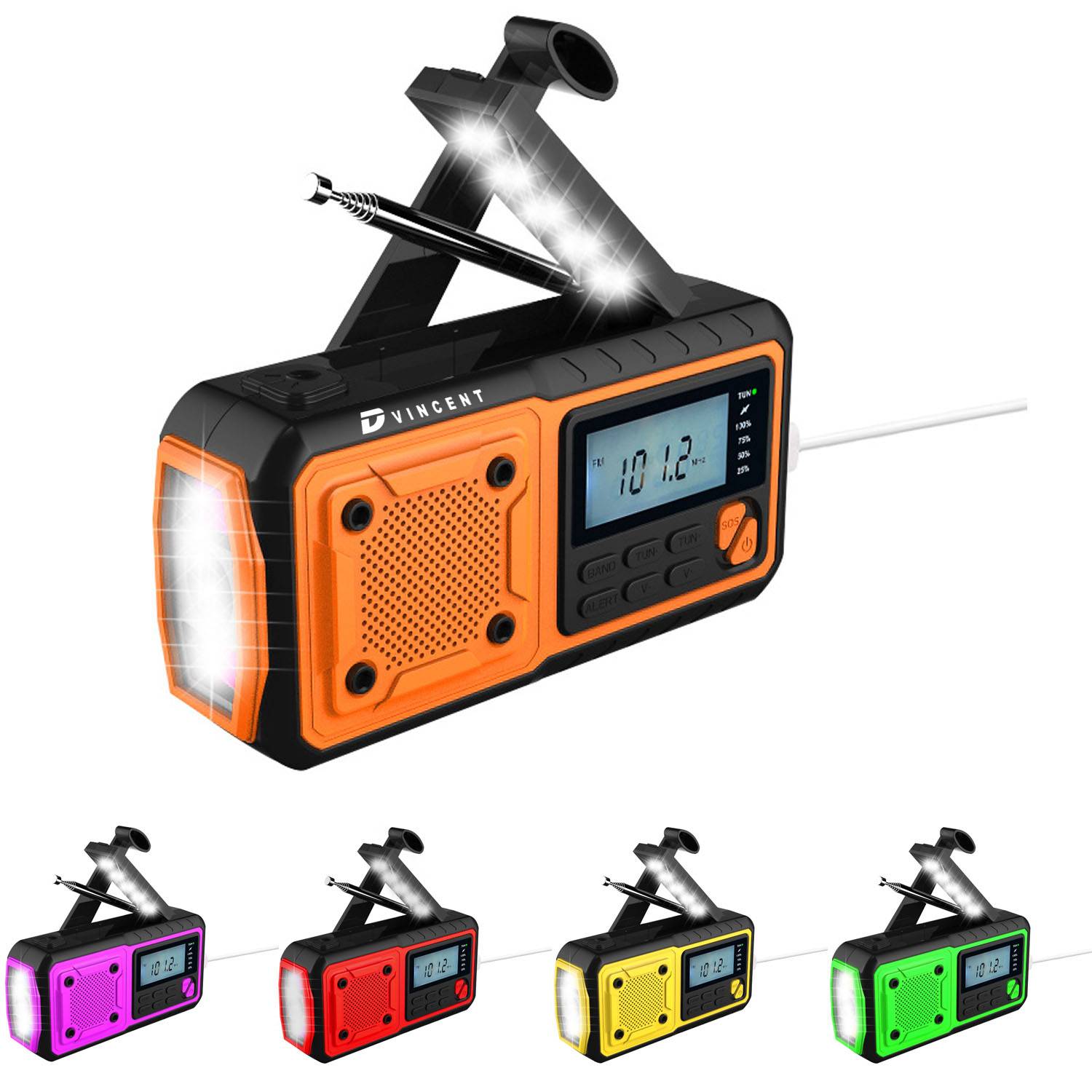 Emergency Rechargeable Multi-Functional Weather Radio