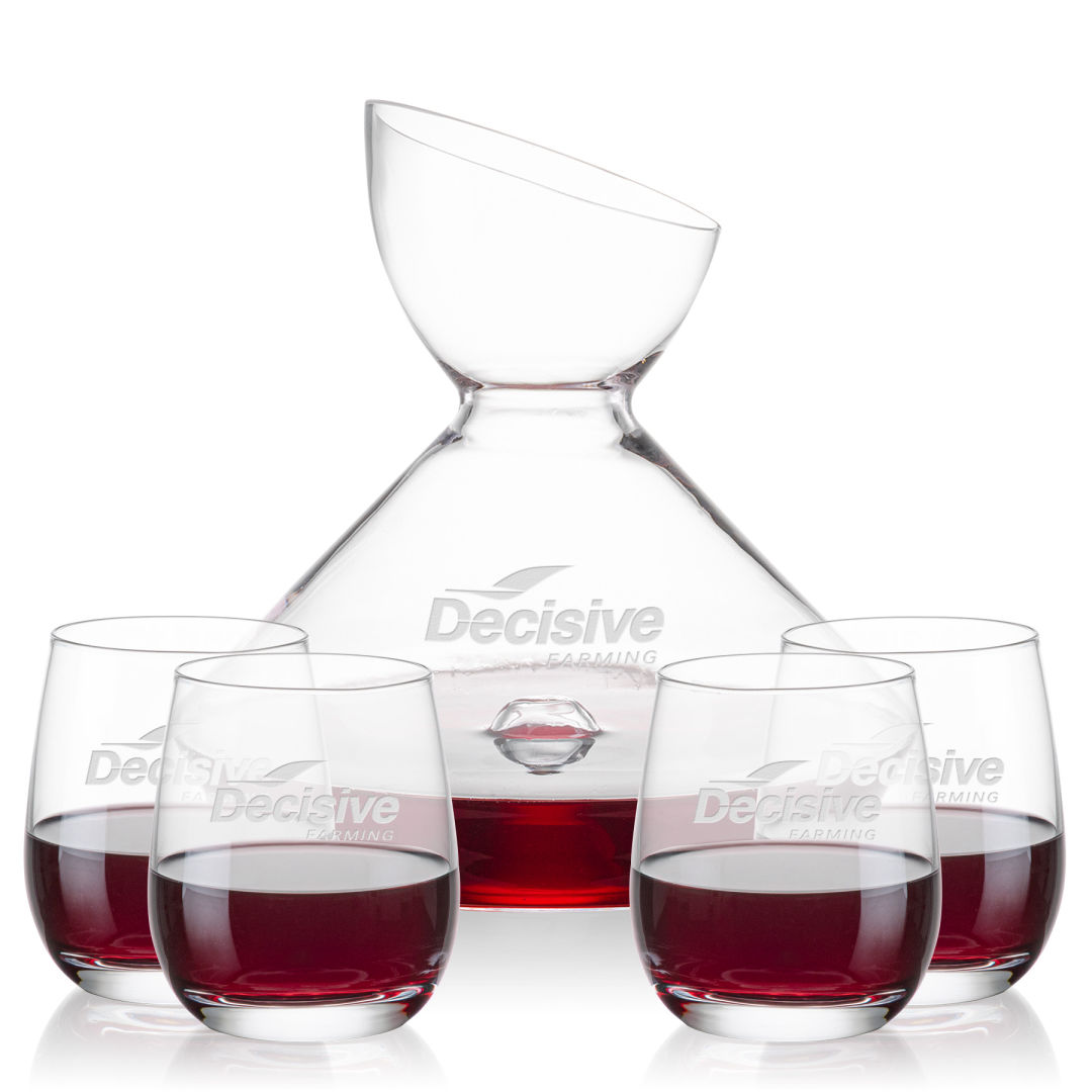 Woodbury Carafe & Salem Stemless Wine 1