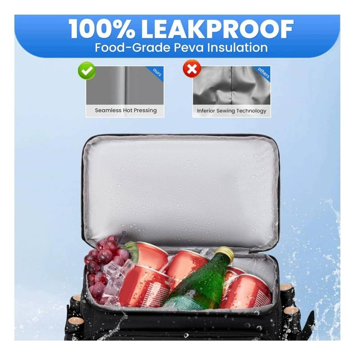 35L Lightweight Leakproof Cooler Backpack for Camping 6