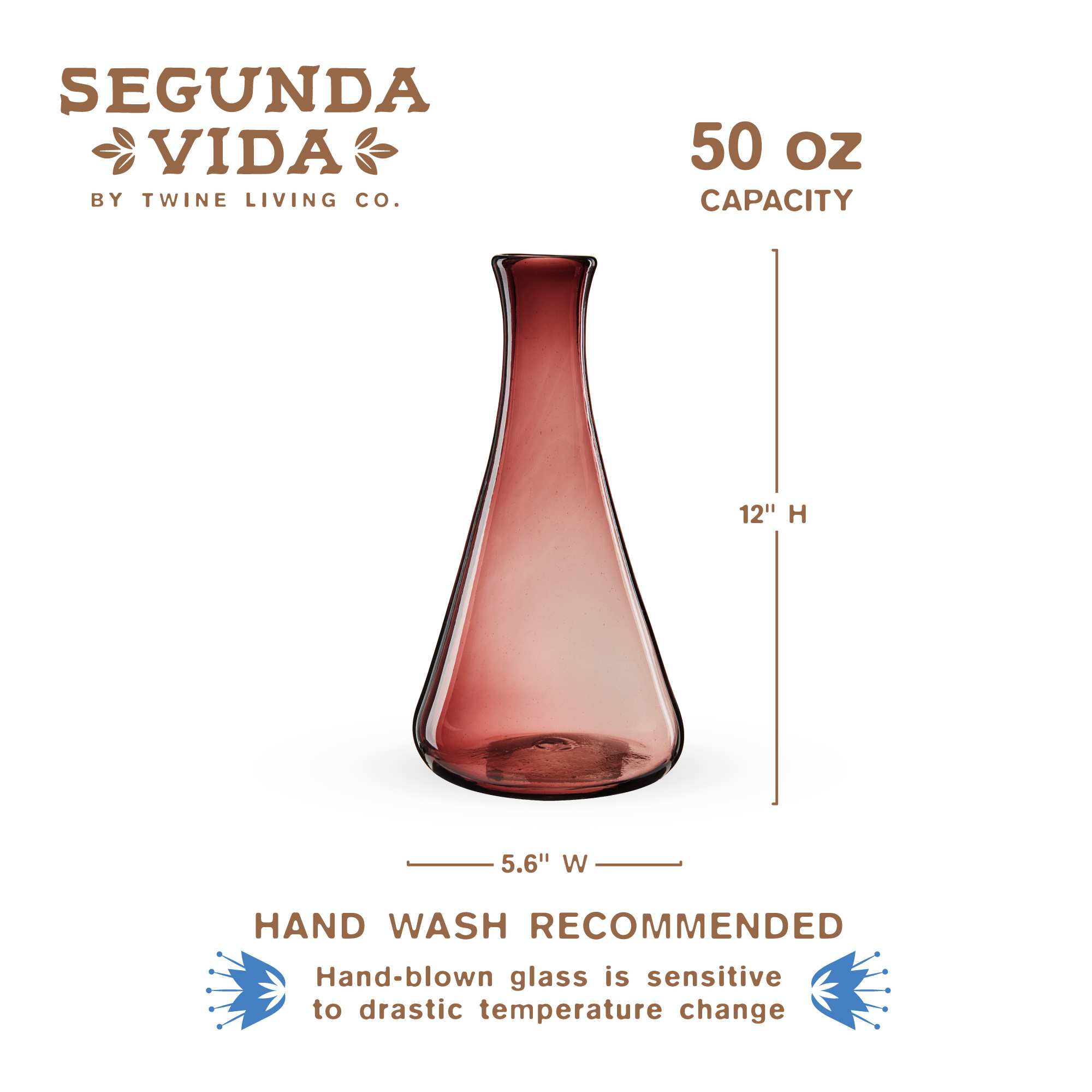 Twine Living® Rosado Recycled Wine Decanter 5