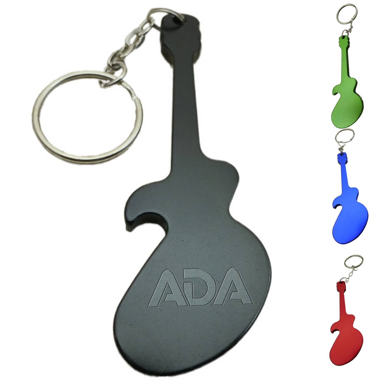 Guitar Shaped Aluminum Alloy Bottle Opener Keychain 2