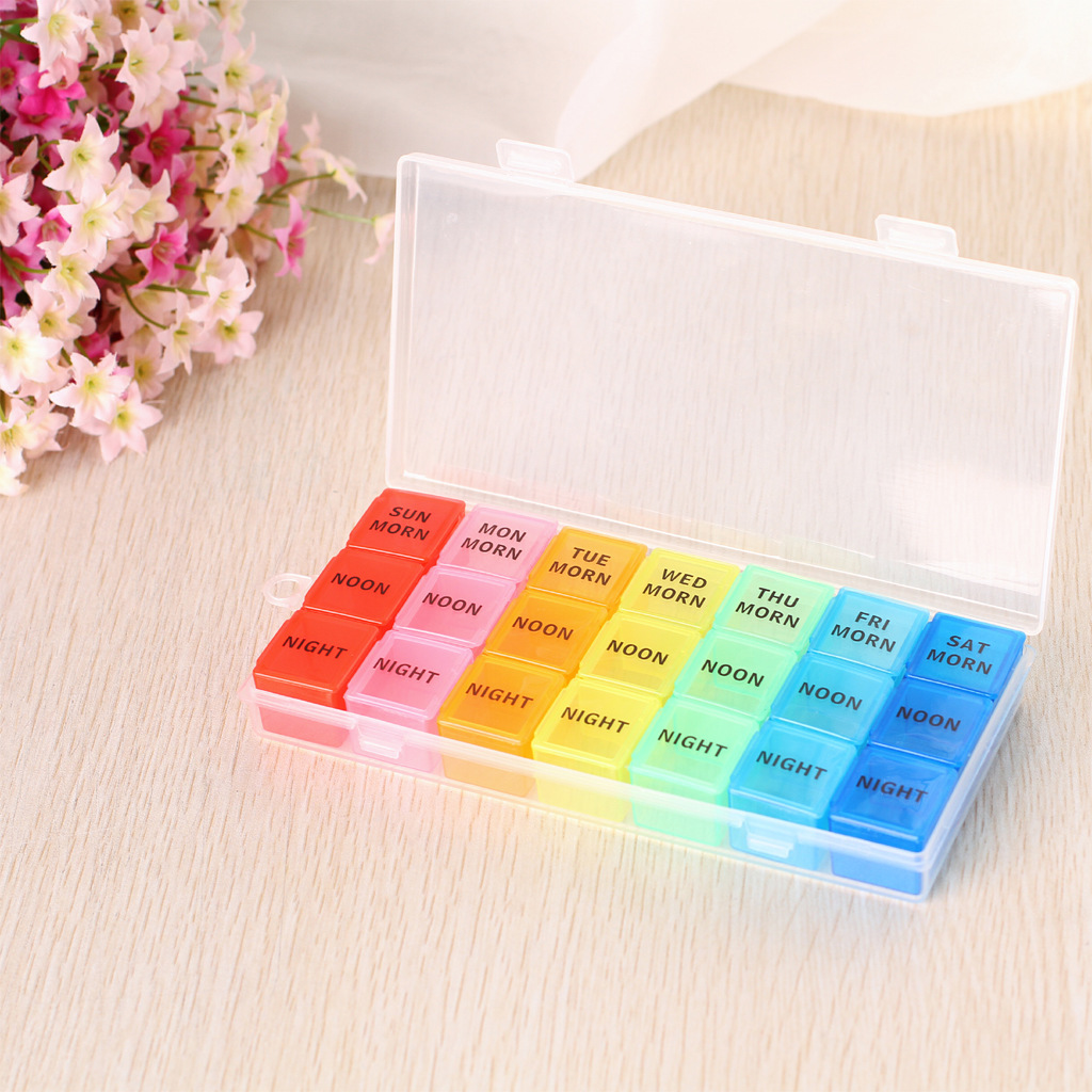 Custom Logo 7Days Weekly Plastic Medicine Pill Box Case Organizer 2