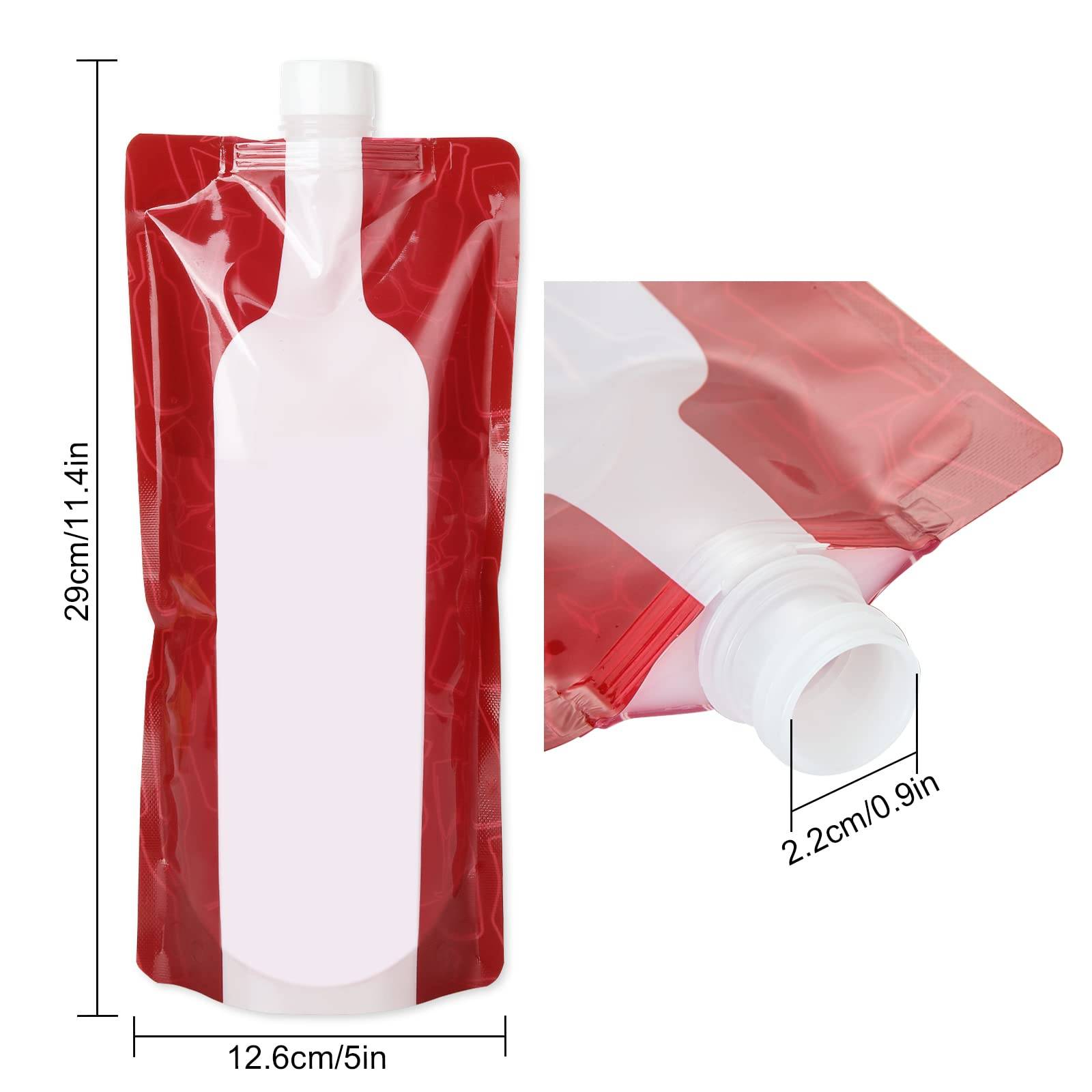 Foldable Liquor Beverages Wine Bottle Drink Pouches 4