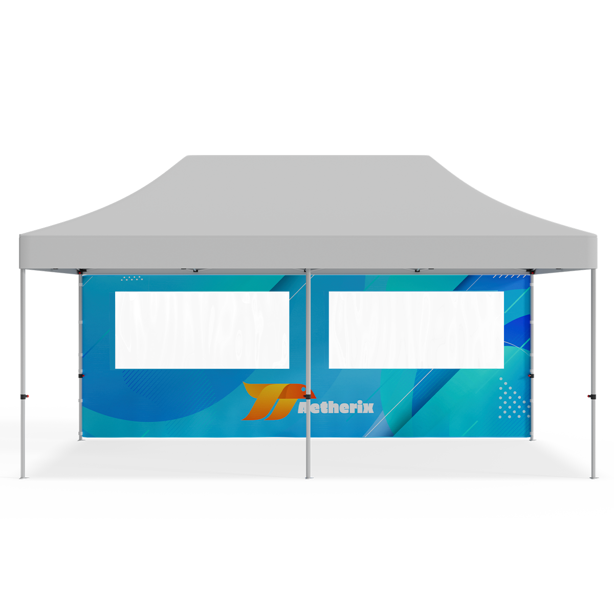20ft Full Tent Wall Only w/Double Window - 2 Side Imprint 3