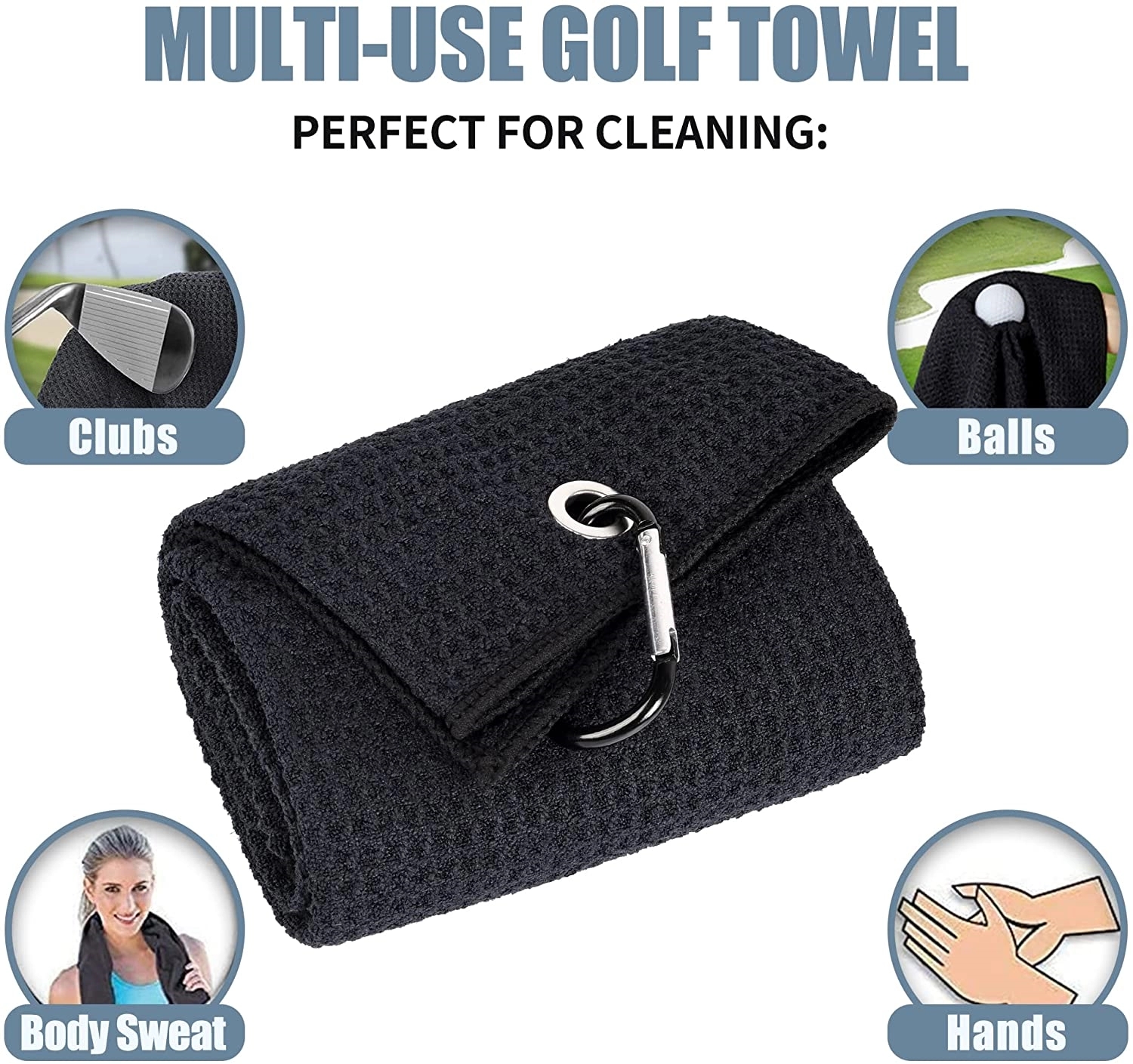 Golf Towel With Heavy Duty Carabiner Clip 5