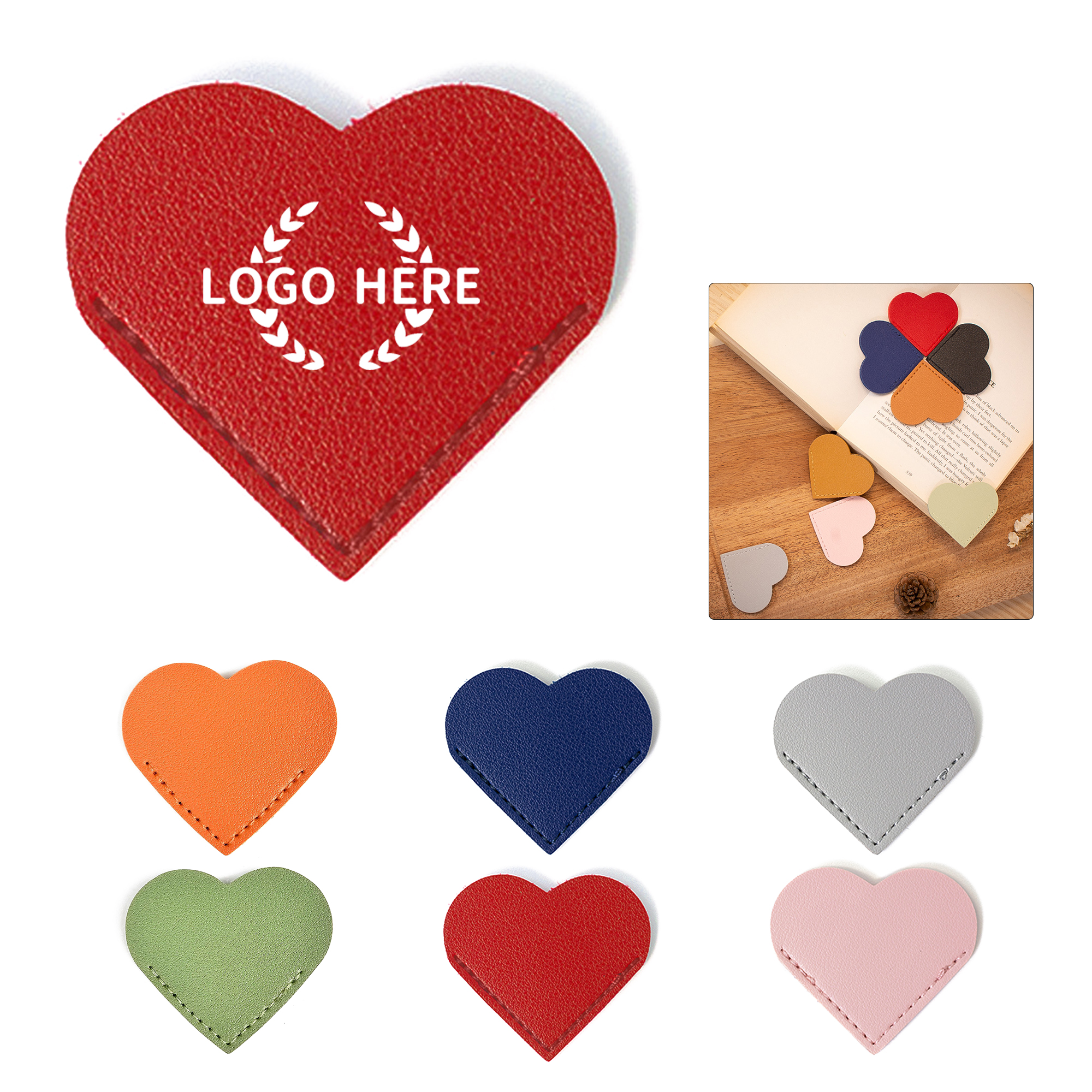 PU Leather Heart Bookmark 1