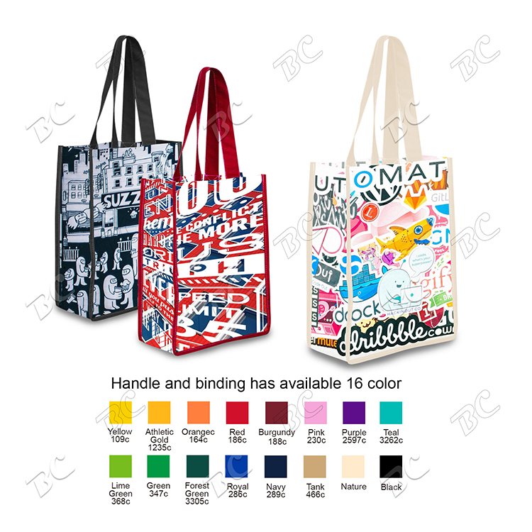 Full Color 5 oz Cotton Canvas Tote Bag 11"x15.5" x 6", custom tote bag with logo imprint 2
