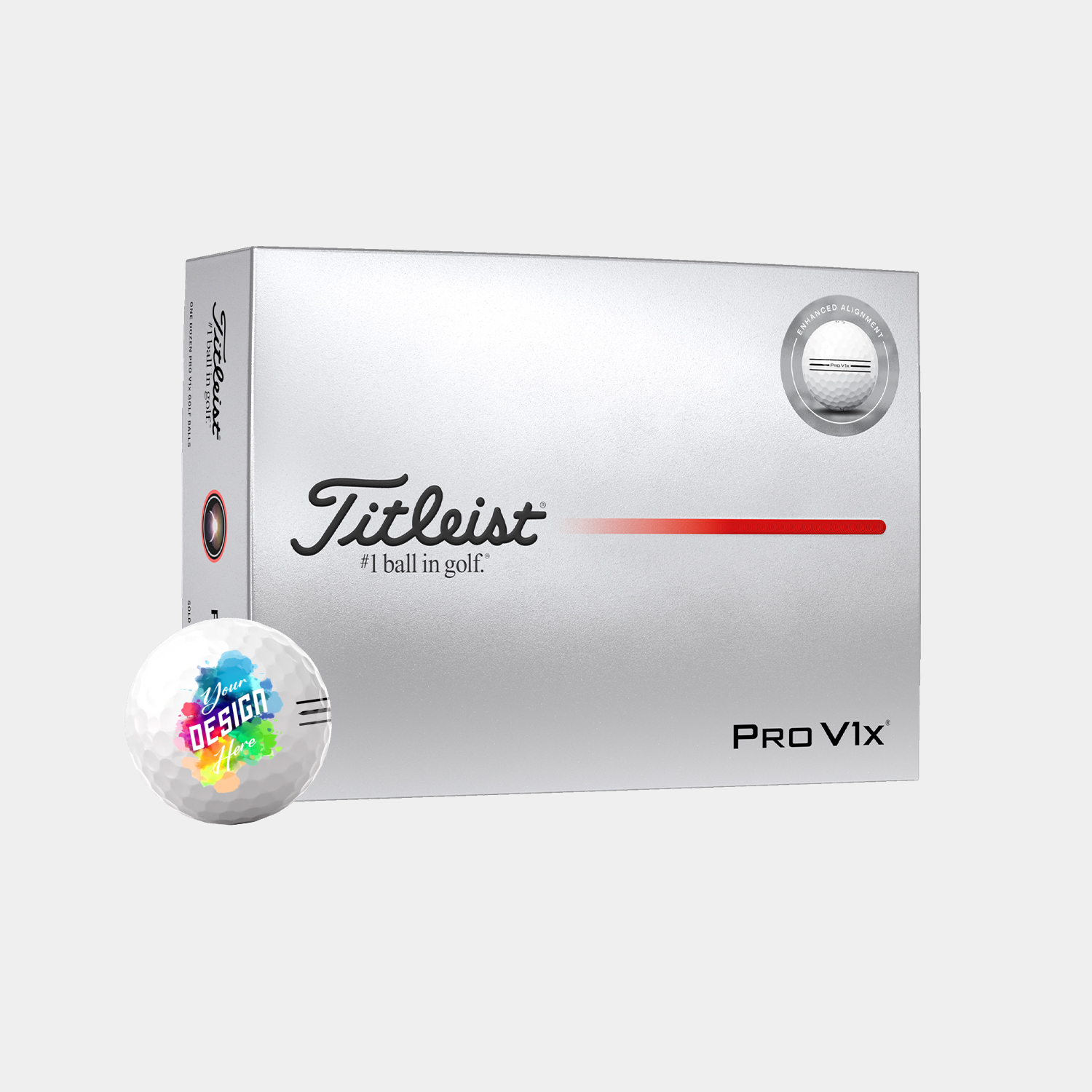 Titleist® 12 Pack Pro V1x AIM Enhanced Golf Balls 1