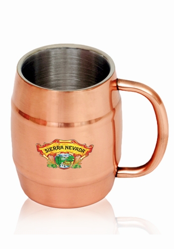 14 oz Ankara Copper Coated Stainless Steel Moscow Mule Barrel Mug 2