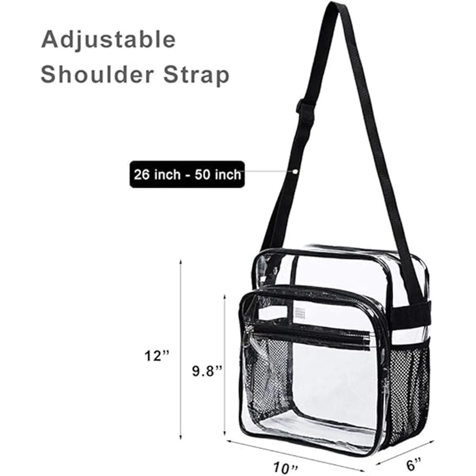 Stadium Approved Clear Crossbody Messenger Shoulder Bag 2