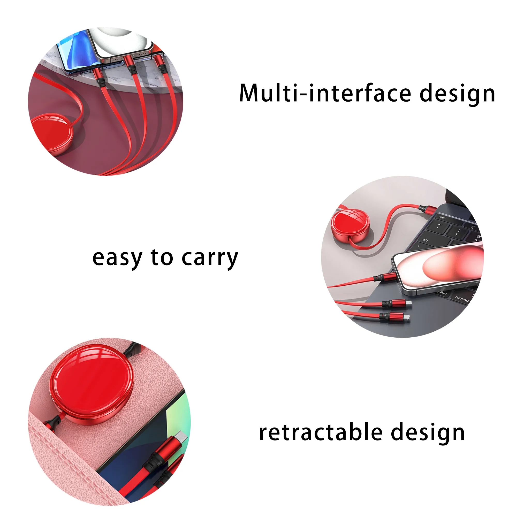 Three-In-One Charging Retractable Data Cable 6