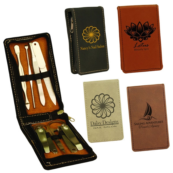 Laserable 7pc Leatherette Manicure Gift Set 1