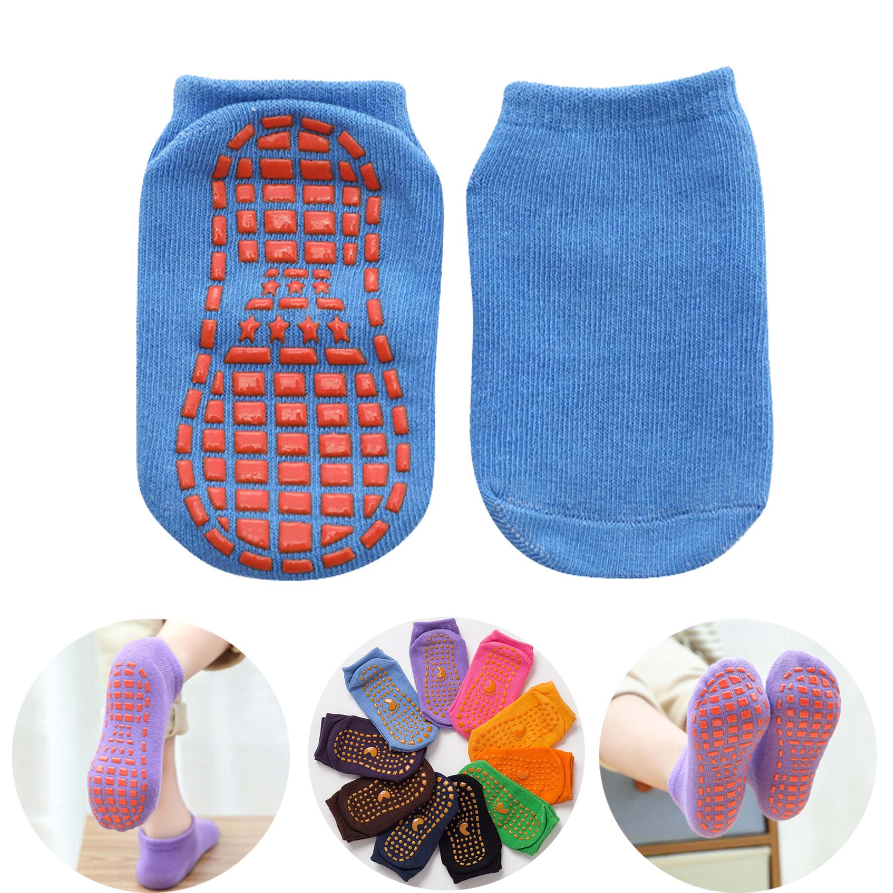 Children Cotton Non Slip Grip Socks 2
