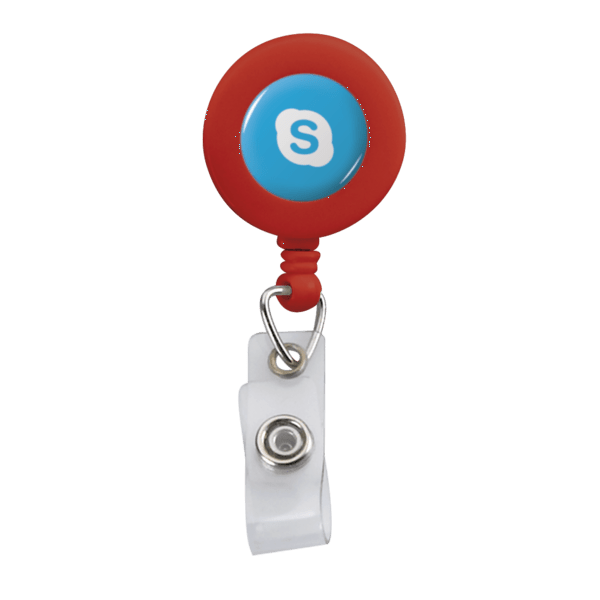 Retractable Zip Cord w/ Epoxy Dome & Vinyl Snap Attachment w/ Bulldog Clip 5